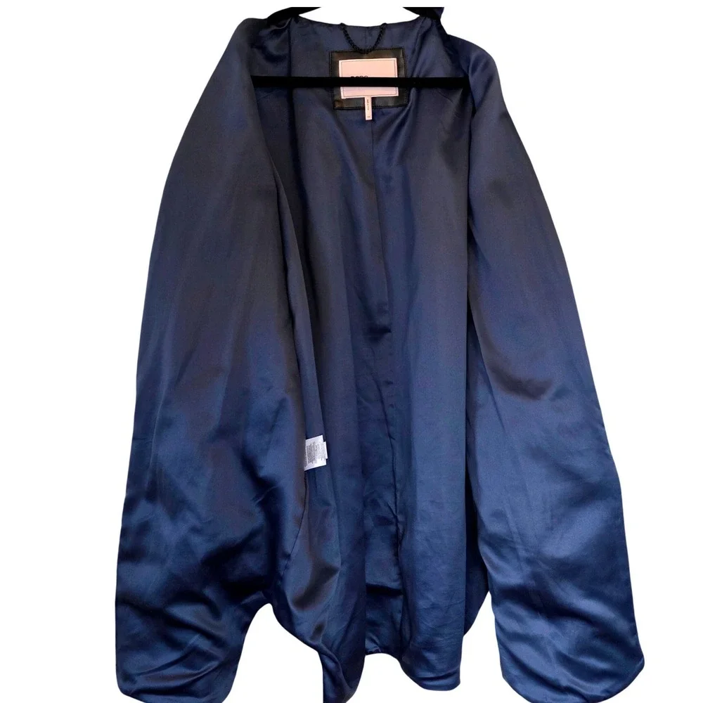 BCBGeneration Plaid Oversized Coat Jacket Burgundy Purple Blue‎ White Plaid XXL